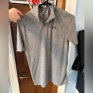 Under Armour Kid’s Heather Gray Polo Shirt